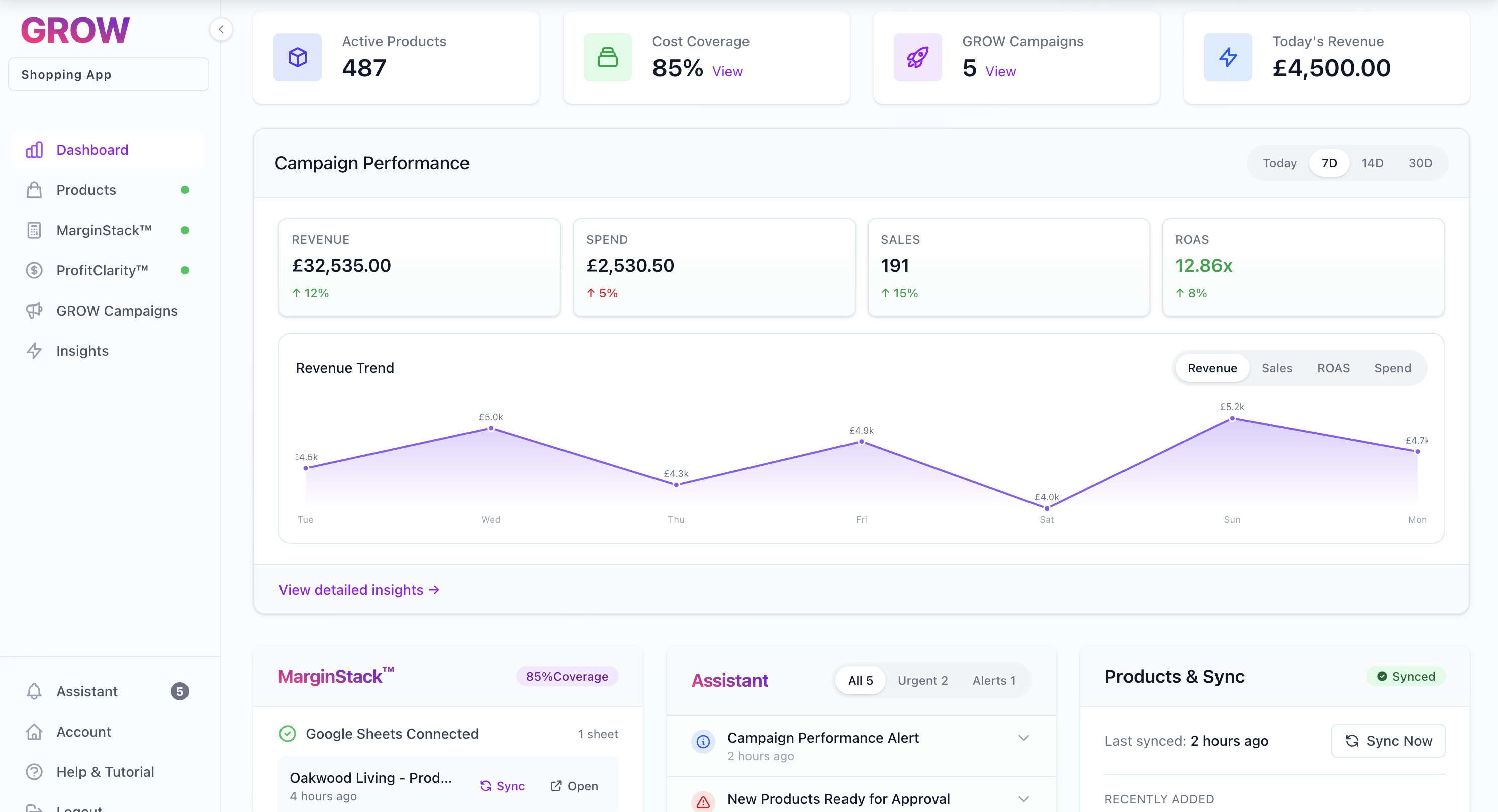 GROW Platform Dashboard
